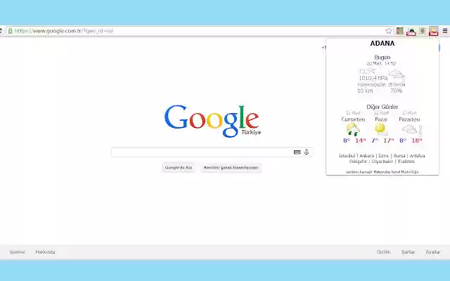 Gunun Hava Durumu from Chrome web store to be run with OffiDocs Chromium online Gunun Hava Durumu from Chrome web store to be run with OffiDocs Chromium online