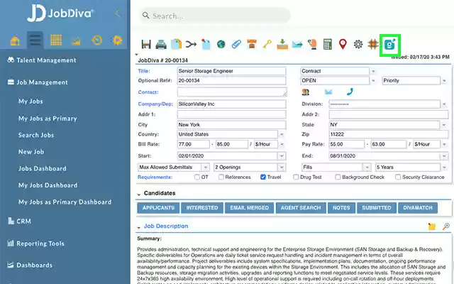 Gustav JobDiva Extension  from Chrome web store to be run with OffiDocs Chromium online