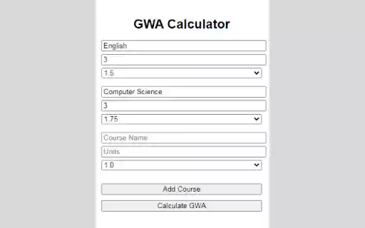 GWA Calculator Philippines  from Chrome web store to be run with OffiDocs Chromium online