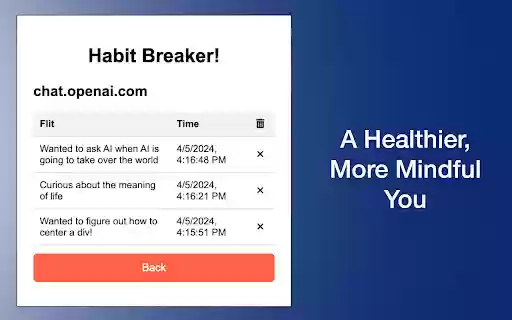Habit Breaker  from Chrome web store to be run with OffiDocs Chromium online