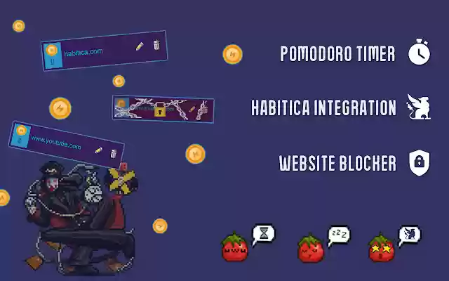 Habitica Pomodoro SiteKeeper  from Chrome web store to be run with OffiDocs Chromium online