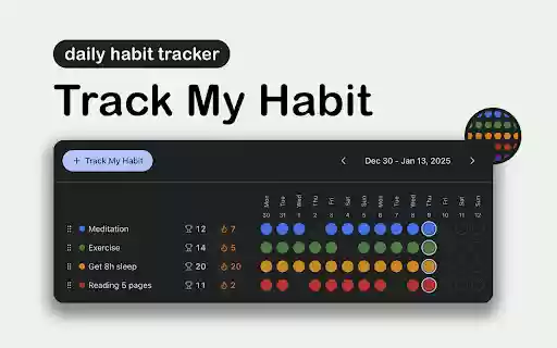 Habit Tracker Track My Habit  from Chrome web store to be run with OffiDocs Chromium online