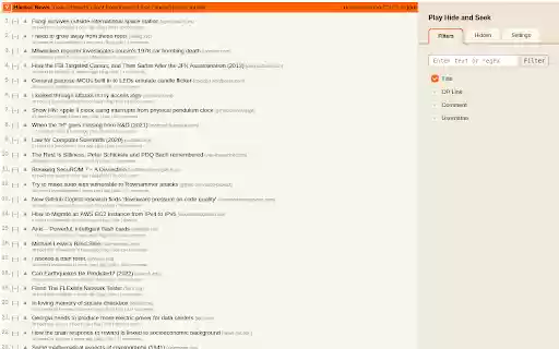 Hackernews Userscript from Chrome web store to be run with OffiDocs Chromium online Hackernews Userscript from Chrome web store to be run with OffiDocs Chromium online
