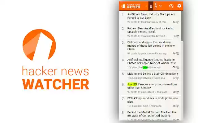 Hacker News Watcher from Chrome web store to be run with OffiDocs Chromium online Hacker News Watcher from Chrome web store to be run with OffiDocs Chromium online