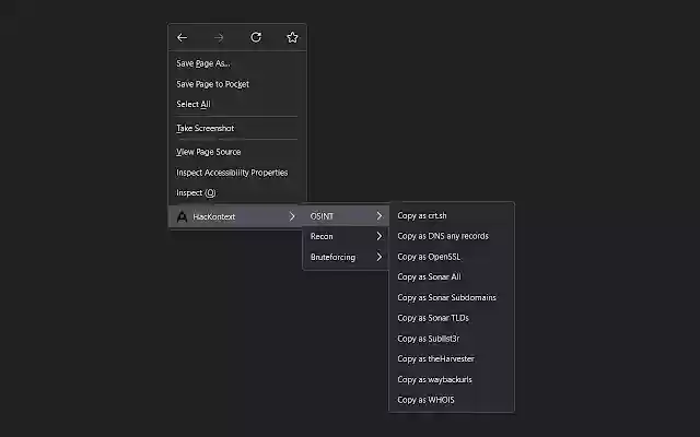 HacKontext  from Chrome web store to be run with OffiDocs Chromium online