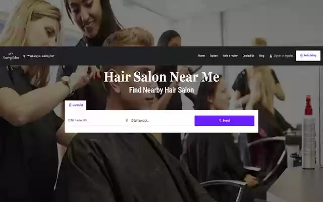 Hair Salons Near Me  from Chrome web store to be run with OffiDocs Chromium online