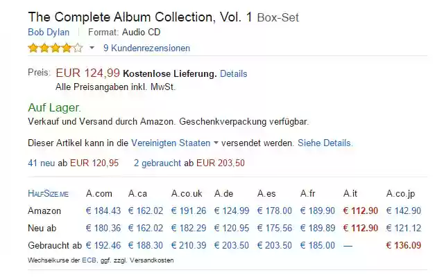 Perbandingan harga Amazon Global HalfSize.me dari toko web Chrome untuk dijalankan dengan OffiDocs Chromium online