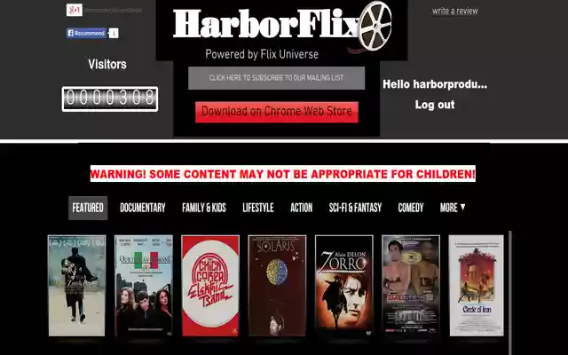 HarborFlix  from Chrome web store to be run with OffiDocs Chromium online