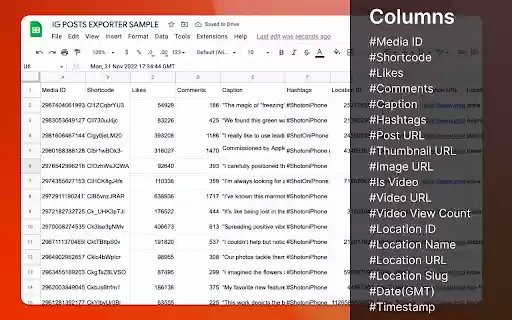 HashFox Export IG Hashtag  from Chrome web store to be run with OffiDocs Chromium online
