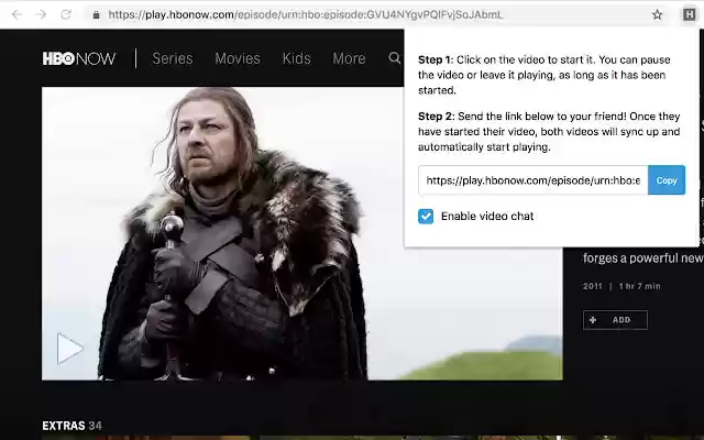HBO Sync  from Chrome web store to be run with OffiDocs Chromium online
