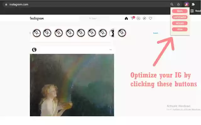 HealthyInstagram  from Chrome web store to be run with OffiDocs Chromium online