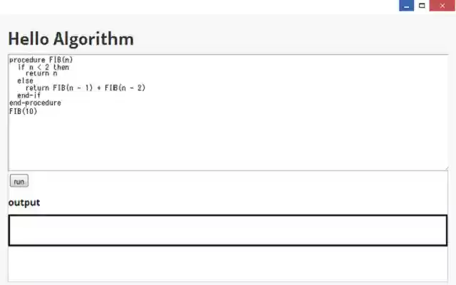 Hello algorithm from Chrome web store to be run with OffiDocs Chromium online Hello algorithm from Chrome web store to be run with OffiDocs Chromium online