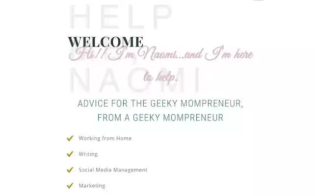 Help Me, Naomi WAHM Blog  from Chrome web store to be run with OffiDocs Chromium online