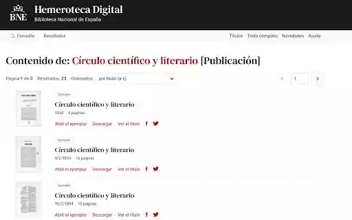 Hemeroteca BNE  from Chrome web store to be run with OffiDocs Chromium online