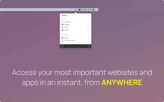 Hermes Quick Access Chrome Extension  from Chrome web store to be run with OffiDocs Chromium online