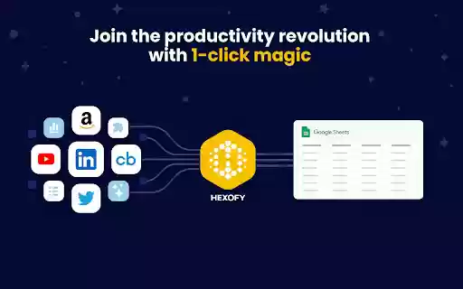 Hexofy Scraper Web Scraping + AI  from Chrome web store to be run with OffiDocs Chromium online