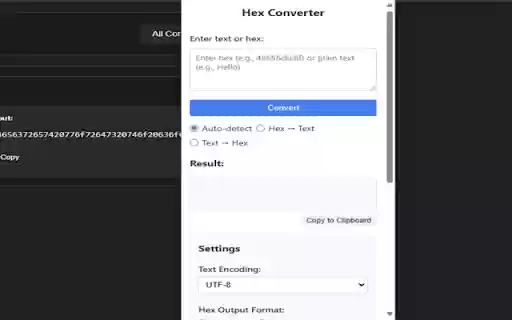 Hexo Smart Hex Converter  from Chrome web store to be run with OffiDocs Chromium online