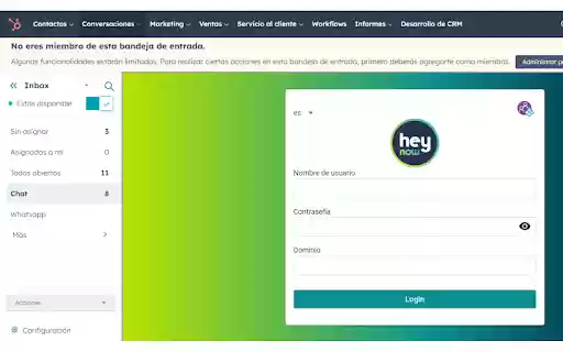 HeyNow HubSpot  from Chrome web store to be run with OffiDocs Chromium online