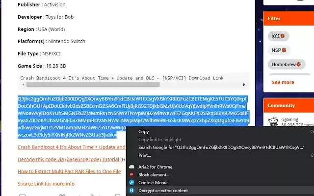 HGT Decode  from Chrome web store to be run with OffiDocs Chromium online