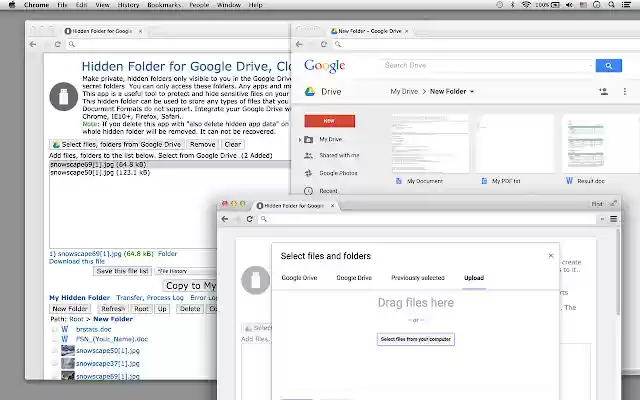 Hidden Folder for Drive, Cloud USB  from Chrome web store to be run with OffiDocs Chromium online