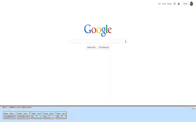 Hidden Form Finder  from Chrome web store to be run with OffiDocs Chromium online