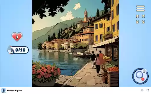 Hidden Pigeon Game Find all the pigeons hidden in each picture!  from Chrome web store to be run with OffiDocs Chromium online