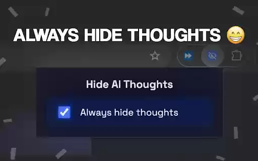 Hide AI Thoughts  from Chrome web store to be run with OffiDocs Chromium online