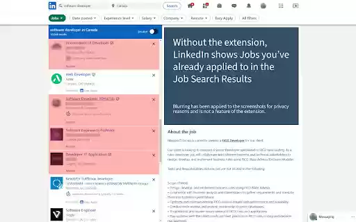Hide Applied Jobs LinkedIn from Chrome web store to be run with OffiDocs Chromium online Hide Applied Jobs LinkedIn from Chrome web store to be run with OffiDocs Chromium online