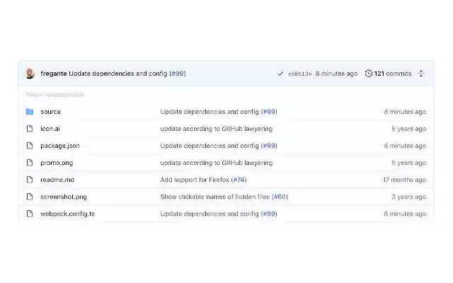 Hide Files on GitHub  from Chrome web store to be run with OffiDocs Chromium online