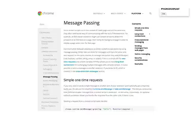 ChromeウェブストアのHideSidebarプラグインはOffiDocs Chromiumでオンラインで実行できます