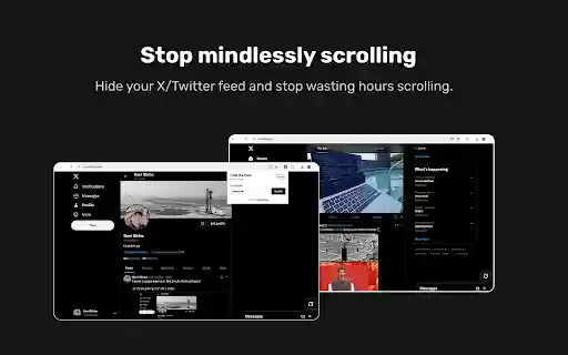 Hide the feed for X (Twitter)  from Chrome web store to be run with OffiDocs Chromium online