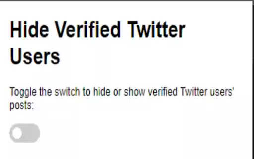 Hide Verified Twitter Users from Chrome web store to be run with OffiDocs Chromium online Hide Verified Twitter Users from Chrome web store to be run with OffiDocs Chromium online