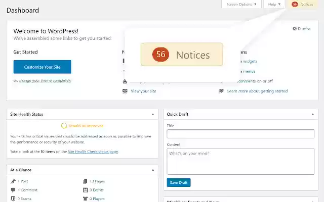 Hide WordPress Notices  from Chrome web store to be run with OffiDocs Chromium online