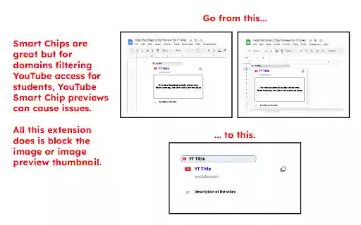 Hide YT Smart Chip Preview  from Chrome web store to be run with OffiDocs Chromium online