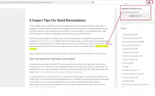 Highlight and Scroll to Link  from Chrome web store to be run with OffiDocs Chromium online