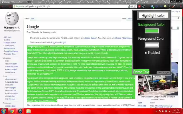 Highlight Color  from Chrome web store to be run with OffiDocs Chromium online
