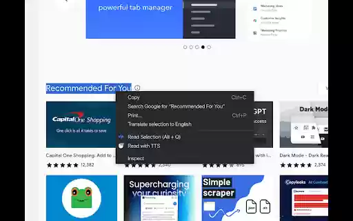 Highlighted Text to Speech  from Chrome web store to be run with OffiDocs Chromium online