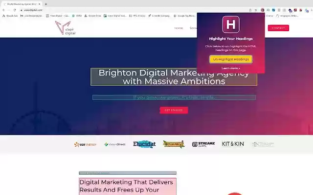 Highlight HTML Headings  from Chrome web store to be run with OffiDocs Chromium online