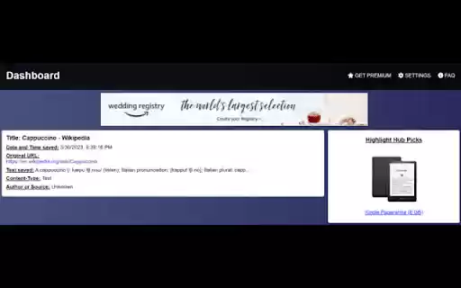 Highlight Hub  from Chrome web store to be run with OffiDocs Chromium online