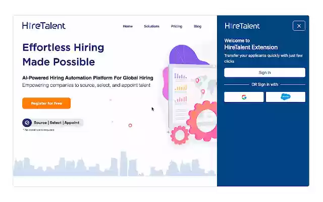 HireTalent Extension  from Chrome web store to be run with OffiDocs Chromium online