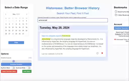 Historease  from Chrome web store to be run with OffiDocs Chromium online