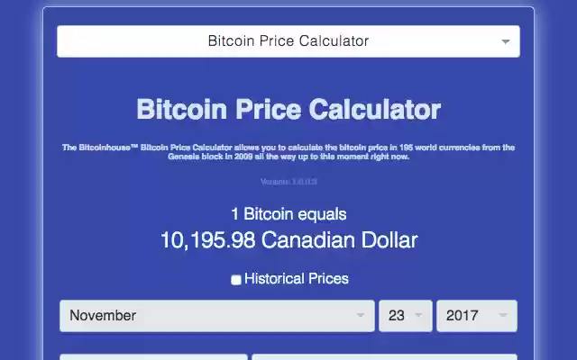 Historical Bitcoin Price Calculator from Chrome web store to be run with OffiDocs Chromium online Historical Bitcoin Price Calculator from Chrome web store to be run with OffiDocs Chromium online