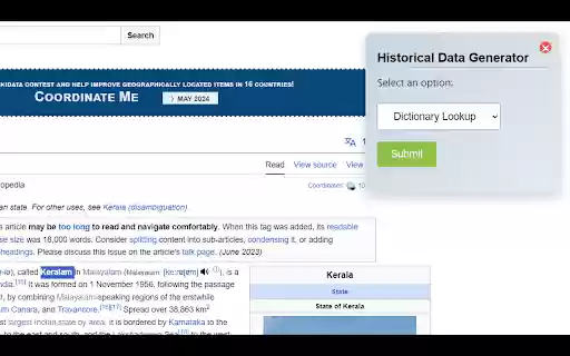 Historical Data Generator  from Chrome web store to be run with OffiDocs Chromium online