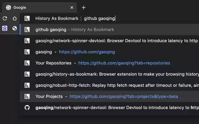 History As Bookmark from Chrome web store to be run with OffiDocs Chromium online History As Bookmark from Chrome web store to be run with OffiDocs Chromium online