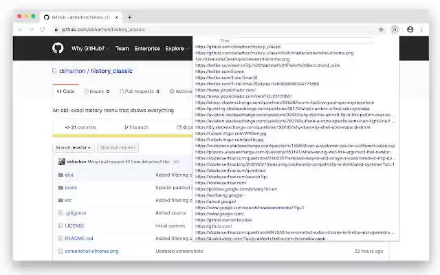History Classic  from Chrome web store to be run with OffiDocs Chromium online
