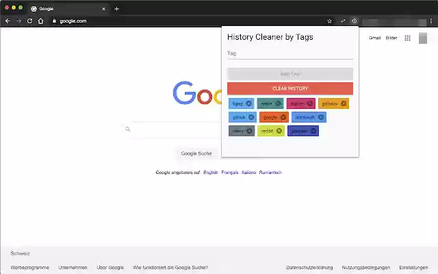 History Cleaner by Tags  from Chrome web store to be run with OffiDocs Chromium online