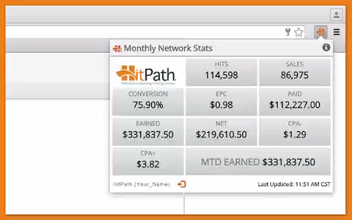 HitPath Network Stats  from Chrome web store to be run with OffiDocs Chromium online