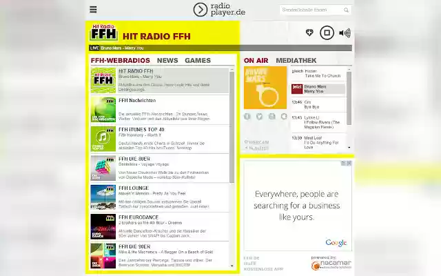 HIT RADIO FFH Webradio  from Chrome web store to be run with OffiDocs Chromium online