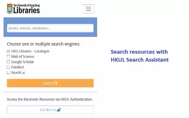 HKUL Search Assistant  from Chrome web store to be run with OffiDocs Chromium online