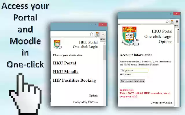 HKU Portal One click Login  from Chrome web store to be run with OffiDocs Chromium online
